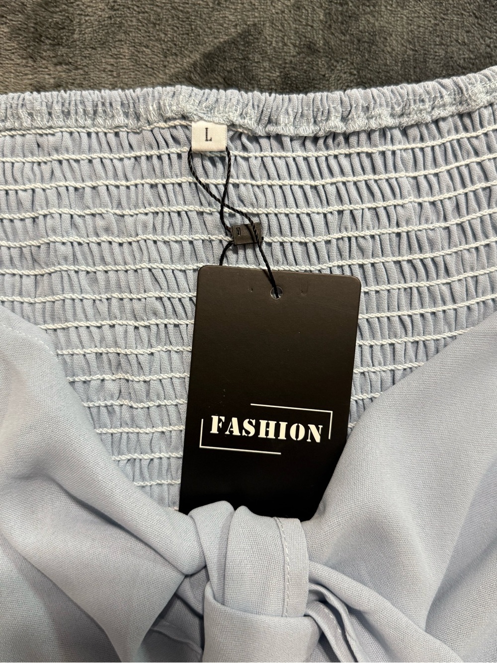 SL Fashions Light Blue Tie-Front Midi Dress - Picture 4 of 5